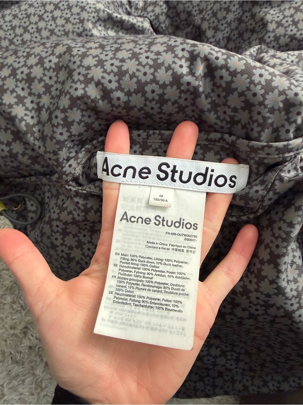 Acne Olive Green Quilted Puffer Jacket - Picture 7 of 13